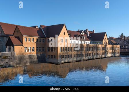 View of the former valve factory on the Pegnitz, now an industrial museum, Lauf an der Pegnitz, Middle Franconia, Bavaria, Germany Stock Photo