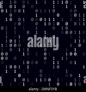 Tech background. White sparse binary background. Small sized seamless pattern. Amazing vector illustration. Stock Vector