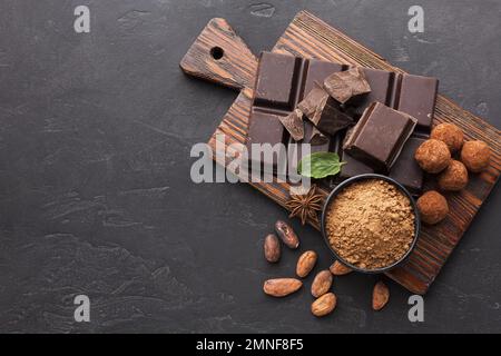 overhead view chocolate bar. Resolution and high quality beautiful photo Stock Photo