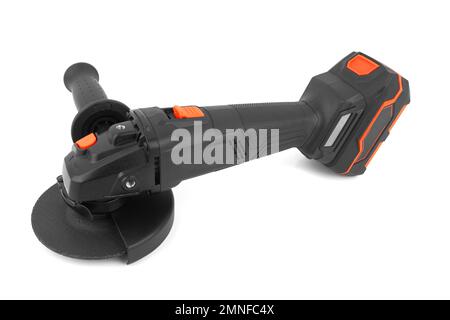 Cordless grinder on battery isolated on white background Stock Photo