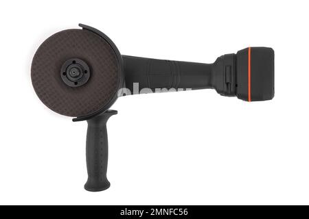 Cordless grinder on battery isolated on white background Stock Photo