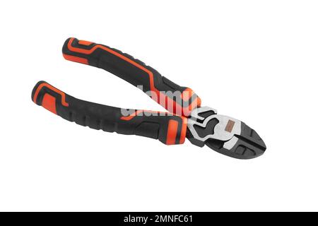 Wire cutter pliers isolated on white background Stock Photo