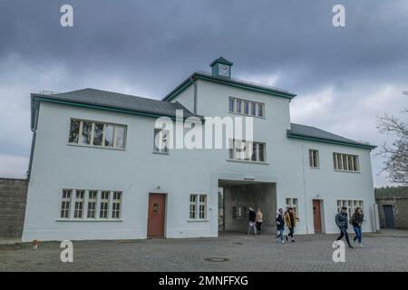 Entrance building to prisoners' camp Tower A, Sachsenhausen Concentration Camp Memorial and Museum, Oranienburg, Oberhavel district, Brandenburg Stock Photo