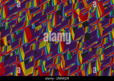 Rainbow Vector Isometric Background Seamless Pattern, 3D Illustration Stock Vector