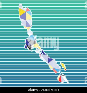 Losinj vector illustration. Losinj design on gradient stripes background. Technology, internet, network, telecommunication concept. Awesome vector ill Stock Vector