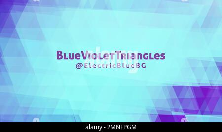 Abstract electric blue background textured by violet triangles. Vector graphic pattern Stock Vector