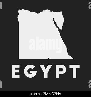 Egypt icon. Country map on dark background. Stylish Egypt map with country name. Vector illustration. Stock Vector