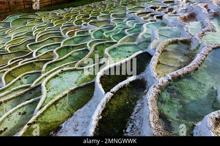 Thermal water in Egerszalok is colorful spa Stock Photo