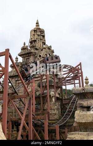 Disneyland Paris Indiana Jones and the temple of Peril. Indiana Jones and the Temple of Peril is a roller coaster attraction at Disneyland Park. Stock Photo