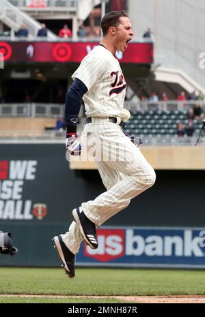 Minnesota Twins right fielder Max Kepler (26) heads to the dugout during a  spring training baseball game against the Boston Red Sox at Hammond Stadium  Sunday March 27, 2022, in Fort Myers
