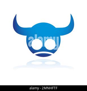 Bull Logo vector Icon Sign illustration in white background isolated Stock Vector