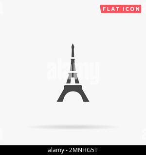 Eiffel tower flat vector icon. Hand drawn style design illustrations. Stock Vector