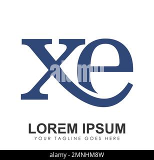 Monogram Logo Initial Letters XE Vector Sign illustration in white background isolated Stock Vector