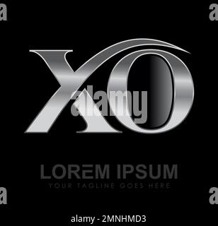 Monogram Initial Letters Vector Logo XO Sign illustration in white background isolated Stock Vector