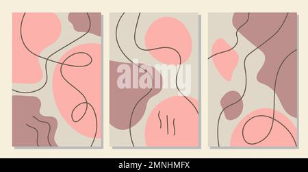 Collection Of Posters In Contemporary Abstract Style. Set Of Minimalistic Vector Illustrations Stock Vector