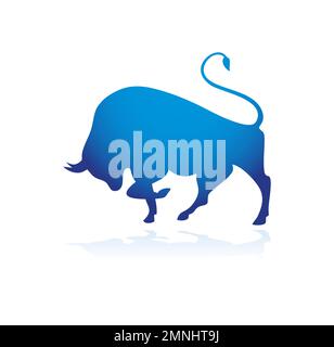 Bull Logo vector Icon Sign illustration in white background isolated Stock Vector