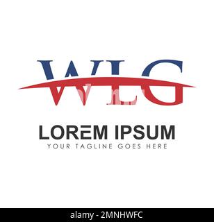 WLG Monogram Logo Initial Letters Vector Sign illustration in white background isolated Stock Vector