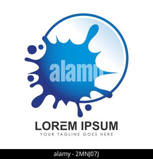 Blue Splash Background Vector Icon Sign illustration in white background isolated Stock Vector