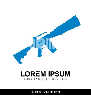 Gun Camera Logo vector icon Sign illustration in white background isolated Stock Vector