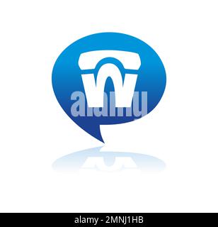 Bubble Chat with  Phone Mark Vector Icon Sign illustration in white background isolated Stock Vector