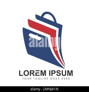 Shopping Bag Logo vector Icon Sign illustration in white background isolated Stock Vector