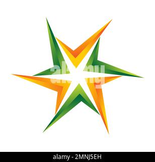 Geometric Star Logo vector icon Sign illustration in white background isolated Stock Vector