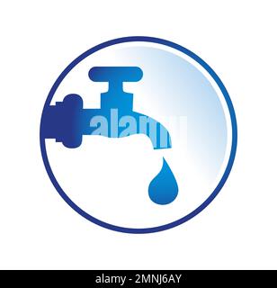 water faucet logo vector icon Sign illustration in white background isolated Stock Vector