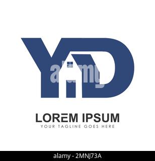 Monogram Logo Initial Letters YD Sign illustration in white background isolated Stock Vector