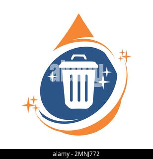 Trash Bin Logo Vector Icon Sign illustration in white background isolated Stock Vector