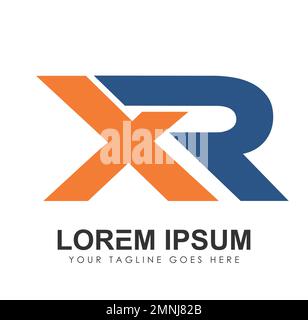 Monogram Logo Initial Letter XR Vector Sign illustration in white background isolated Stock Vector