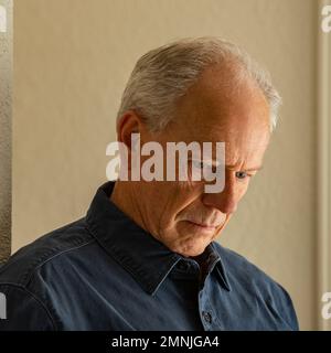 Portrait of sad senior man Stock Photo