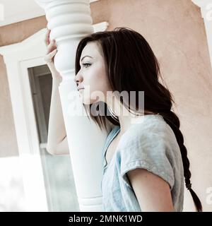 Profile view of young woman Stock Photo