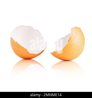 Egg shell isolated on white. Broken egg shell isolated on white Stock Photo