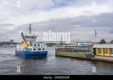 The Halifax Dartmouth ferry at the terminal in Dartmouth, Nova Scotia, Canada. Stock Photo