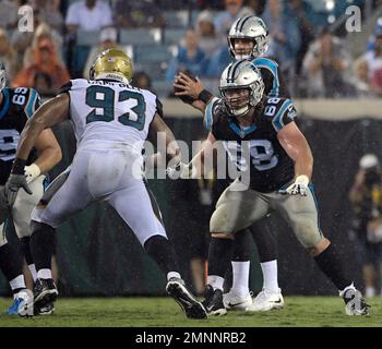 FILE - Jacksonville Jaguars guard Andrew Norwell is shown during the second  half of an NFL football game, Sunday, Jan. 2, 2022, in Foxborough, Mass.  The Washington Commanders are bringing back tackle