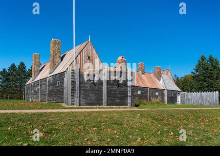 The fort at the Port-Royal National Historic Site in Port Royal, Nova Scotia, Canada. Stock Photo