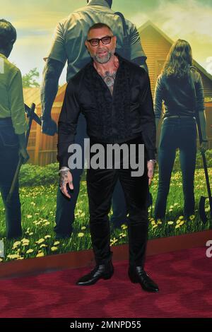 Dave Bautista attends Universal Pictures' 'Knock At The Cabin' World Premiere at Jazz at Lincoln Center on January 30, 2023 in New York City. Stock Photo