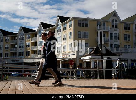 Pier Village Along The Long Branch Boardwalk Stock Photo - Download Image  Now - Atlantic Ocean, Beach, Boardwalk - iStock