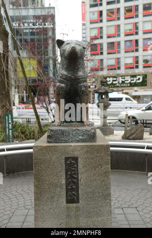 Hachikō Memorial Statue near the Shibuya station, Tokyo, Japan. Stock Photo