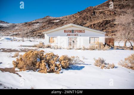 Warm Springs is an abandoned town in Nye County, NV, USA. Stock Photo