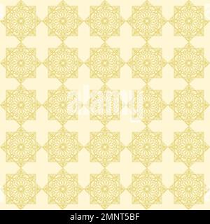 Gold Color Islamic Geometry. Islamic Mosaic Pattern. Vector Illustration Graphic Design. Stock Vector
