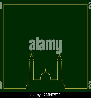 Ramadan or Eid Mubarak with Green Background Template. Vector Illustration Graphic Design. Stock Vector
