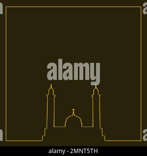 Ramadan or Eid Mubarak with Brown Background Template. Vector Illustration Graphic Design. Stock Vector