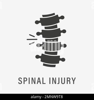 Spinal injury icon. Vector illustration isolated on white. Stock Vector