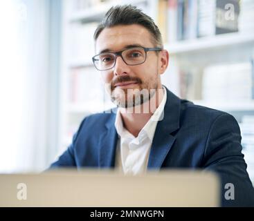 Confident in my professional abilities. a businessman working in his office. Stock Photo