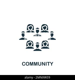 Community icon. Monochrome simple sign from blogging collection. Community icon for logo, templates, web design and infographics. Stock Vector