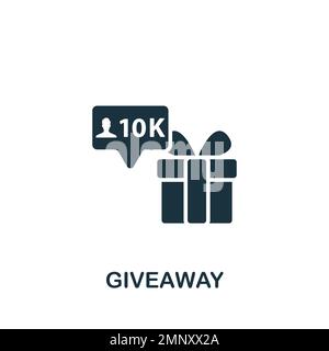 Giveaway icon. Monochrome simple sign from blogging collection. Giveaway icon for logo, templates, web design and infographics. Stock Vector