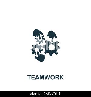 Teamwork icon. Monochrome simple sign from collaboration collection. Teamwork icon for logo, templates, web design and infographics. Stock Vector