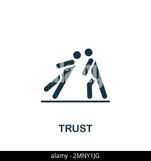 Trust icon. Monochrome simple sign from collaboration collection. Trust ...