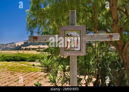 Way of The Cross Station at Mission Santa Ines, Solvang, California, USA Stock Photo
